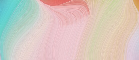 Aufkleber - background graphic illustration with elegant curvy swirl waves background design with pastel gray, medium aqua marine and dark salmon color