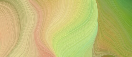 Aufkleber - background graphic design with modern soft curvy waves background design with tan, dark khaki and yellow green color