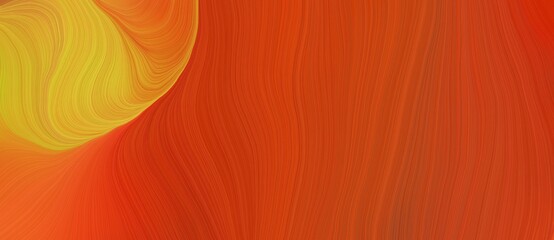 Poster - background graphic element with smooth swirl waves background illustration with firebrick, golden rod and bronze color