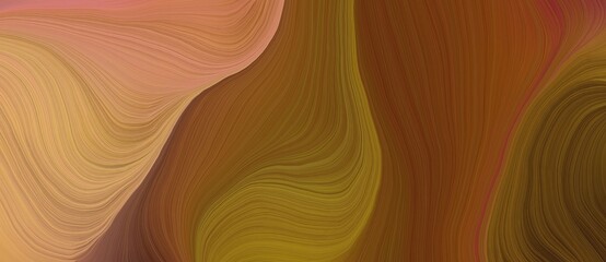 Poster - background graphic design with elegant curvy swirl waves background design with saddle brown, dark salmon and peru color