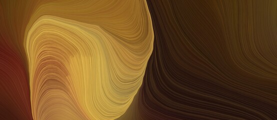 Poster - background graphic illustration with modern curvy waves background illustration with very dark pink, peru and brown color