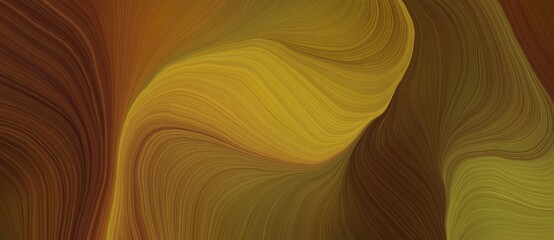 Aufkleber - background graphic element with modern curvy waves background illustration with saddle brown, chocolate and dark golden rod color