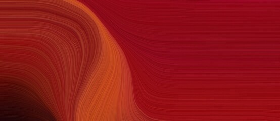 Poster - background graphic element with modern soft curvy waves background illustration with maroon, very dark red and coffee color
