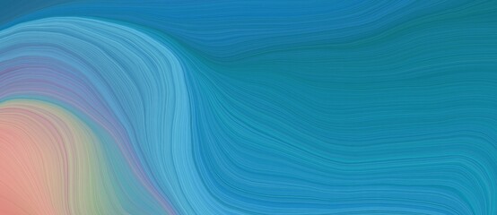 Aufkleber - background graphic design with modern soft curvy waves background design with steel blue, tan and cadet blue color