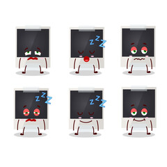 Canvas Print - Cartoon character of black polaroid with sleepy expression