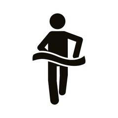 Poster - runner with finish tape avatar figure silhouette style icon