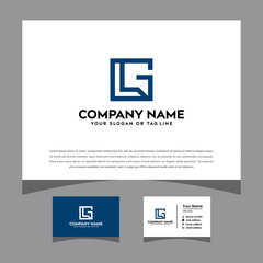 initials LG logo with a business card vector