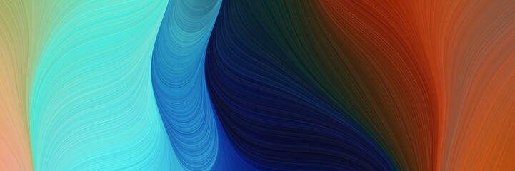 Poster - abstract artistic background graphic with lines and medium turquoise, peru and very dark blue colors. can be used as poster, background or banner