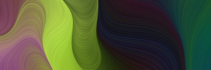 Leinwandbilder - abstract artistic art background with lines and very dark blue, yellow green and pastel brown colors. can be used as canvas, background or banner