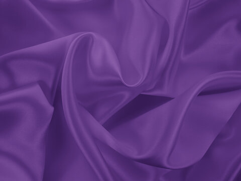 Wall Mural - Beautiful elegant wavy violet purple satin silk luxury cloth fabric texture, abstract background design. Card or banner.
