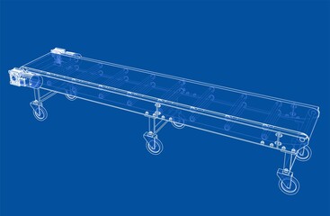 Poster - 3d outline conveyor belt