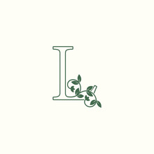 Nature L Letter Logo Icon, Antique Ornate Vector Design Nature Floral Leaf Luxury Concept For Business.