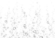 Bubbles underwater texture isolated on white background. Vector fizzy air, gas or oxygen under water. Realistic champagne drink, soda effect template
