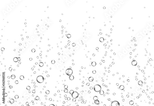Fotomural Bubbles underwater texture isolated on white background