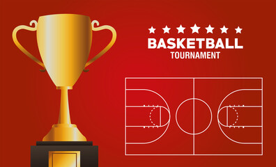 Poster - basketball sport poster with trophy cup