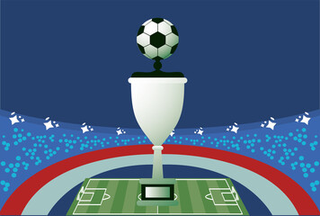 Poster - football soccer sport poster with trophy cup award