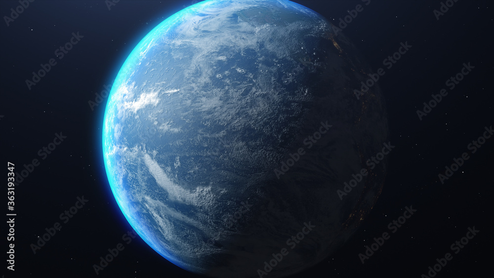 Planet earth technology network. Elements of this image furnished by NASA - 3D illustration. - obrazy, fototapety, plakaty 