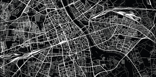 Fotografía Urban vector city map of Warsaw, Poland