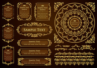 Wall Mural - set of vintage design elements for design
