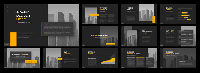 Wall Mural - modern powerpoint presentation templates set. use for modern keynote presentation background, brochu