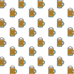 Canvas Print - fresh beers jars pattern background