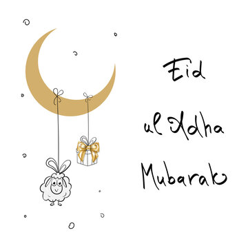 Eid Mubarak greeting with islamic luxury design