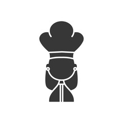 Sticker - avatar chef woman icon, silhouette style