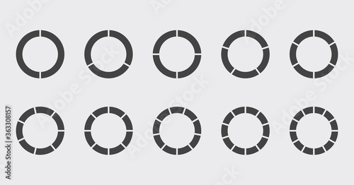 Photographie Circle chart section segments set vector diagram segments pie template