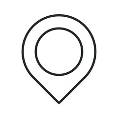 Poster - Location pointer symbol icon. Gps navigation pin sign. Map position marker logo. Outline silhouette. Isolated on white background. Vector illustration image.