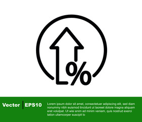 Fototapete - Percentage line icon flat vector

