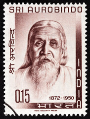 Sticker - Religious teacher Sri Aurobindo (India 1964)