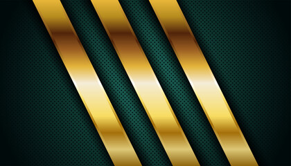 Poster - abstract luxury dark green overlap layer with golden line