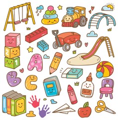 kindergarten toys and equipment doodle set