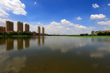 Wall Mural - Summer Landscape of Waterfront City, Tangshan City, China