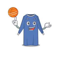 Canvas Print - Sporty cartoon mascot design of disposable clothes with basketball