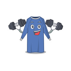 Sticker - disposable clothes mascot design feels happy lift up barbells during exercise