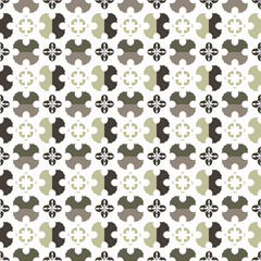 Fototapete - Vector modern seamless geometry pattern flower.Cute seamless pattern with abstract flower motif with vintage texture.