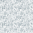© AllNikArt - Physics. Science seamless pattern. Hand drawn doodles Robot, Measuring equipment, instrumentation and elements