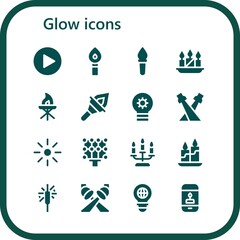 Wall Mural - glow icon set