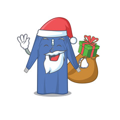 Canvas Print - Cartoon design of disposable clothes Santa having Christmas gift