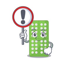 Sticker - A cartoon icon of medicine pills with a exclamation sign board