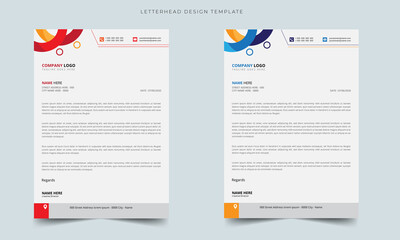 Wall Mural - Modern Clean Letterhead Design Template for your Business and Company 