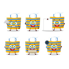 Sticker - Cartoon character of beach bag with various chef emoticons