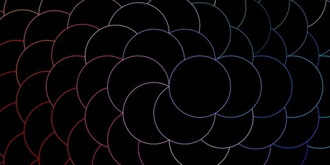 Dark Multicolor vector layout with circles. Illustration with set of shining colorful abstract spheres. Pattern for wallpapers, curtains.