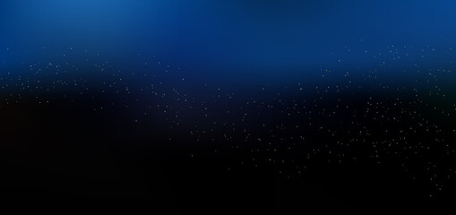 magic night dark blue sky background with golden glitter sparkling