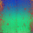 canvas print picture - Hintergrund Oberfläche alte Farbe gerissen Risse orange Vintage Chabby Chic alt Patina pastell blau Dekor Patina abblättern rustikal antik edel leuchten schimmern glänzend Leder unten grün