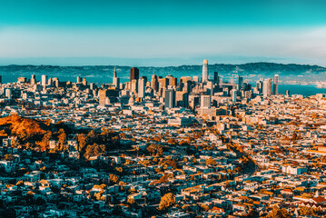 Sticker - Panoramic view of the San Francisco city.