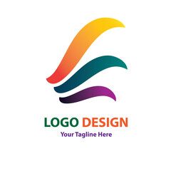 Wall Mural - Vector logo leaf design in eps 10. Simple template and ready to use