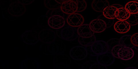 Dark Red vector backdrop with mystery symbols.