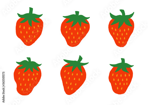 いちご イチゴ 苺 かわいい 手描き ベクター イラスト Vecteur Stock Adobe Stock